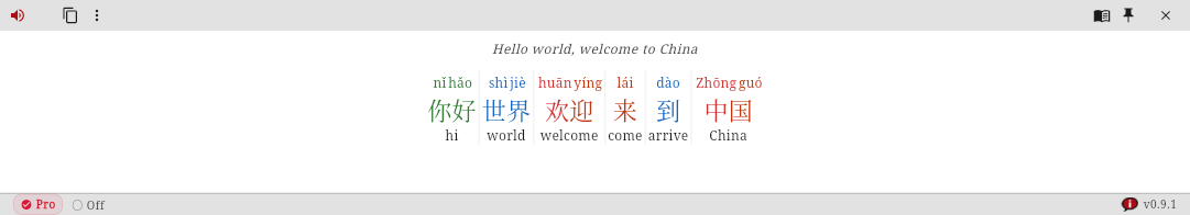 Tone-colored characters with ruby annotations